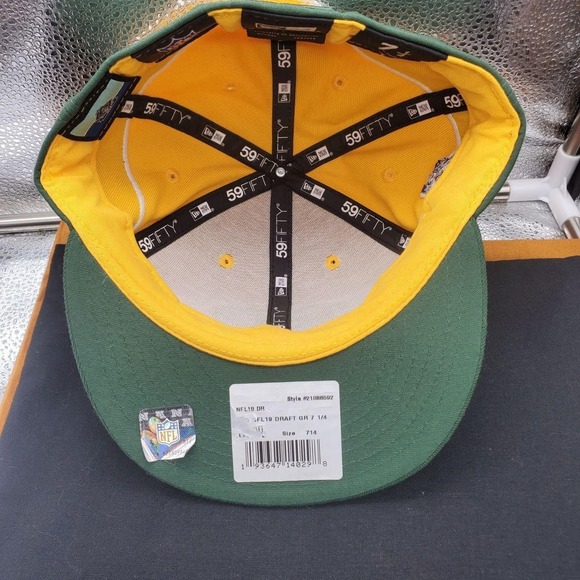 Green Bay Packers Hat Cap 59FIFTY Fitted Mens 7 1/4 Green NFL Football New Era - Picture 8 of 9